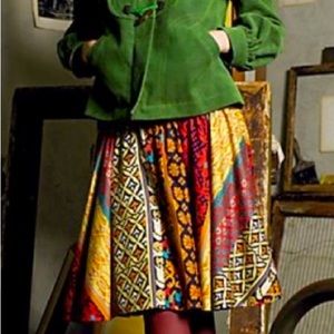 Anthropologie Viola Printed Silk Skirt Size 10